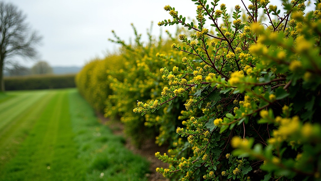 Mixed whitethorn and hazel hedgerow design